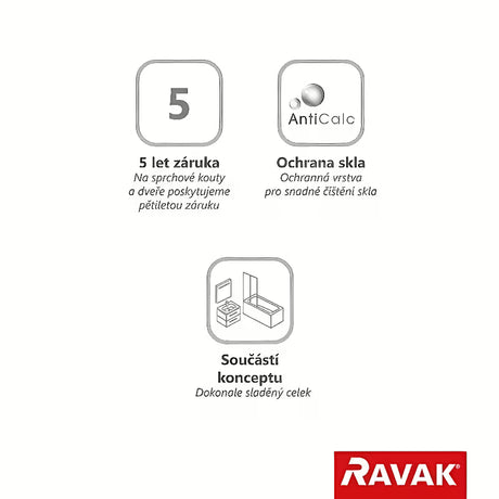Ravak Chrome ścianka boczna do drzwi prysznicowych 80 cm w błyszczącym chromie z przezroczystym szkłem