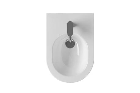Biały wiszący bidet Ravak Chrome z ceramiki ze ukrytym montażem EasyFix