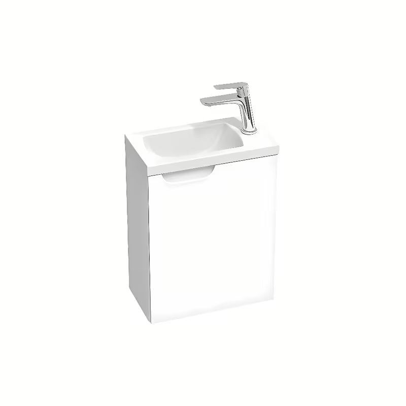 Biała mała umywalka Ravak Classic II 40 x 22 cm bez przelewu, wersja odwracalna lewa lub prawa