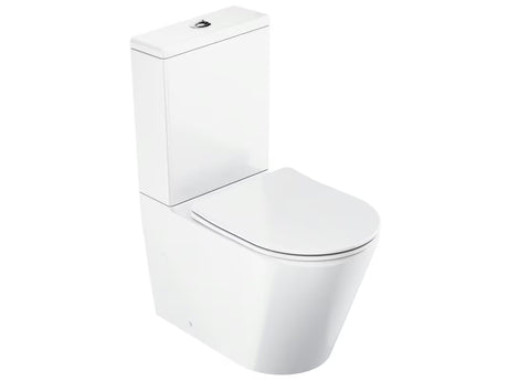Biała wolnostojący  KOMPAKT wc Ravak Elegant RimOff z deską soft Close z dwudzielnym spłukiwaniem 3/6 l.