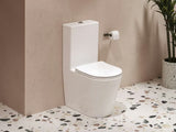 Biała wolnostojący  KOMPAKT wc Ravak Elegant RimOff z deską soft Close z dwudzielnym spłukiwaniem 3/6 l.