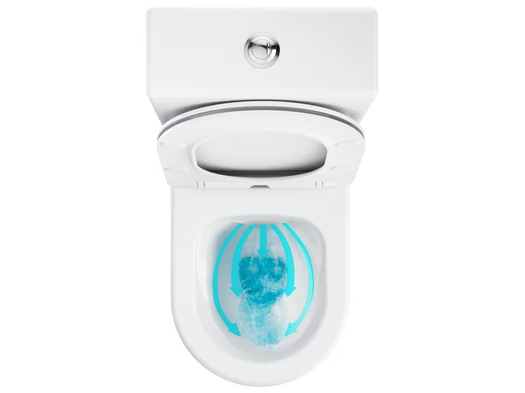 Biała wolnostojący  KOMPAKT wc Ravak Elegant RimOff z deską soft Close z dwudzielnym spłukiwaniem 3/6 l.