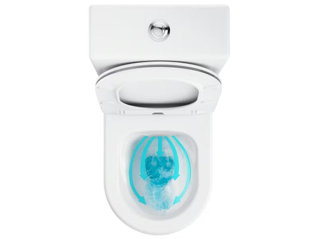 Biała wolnostojący  KOMPAKT wc Ravak Elegant RimOff z deską soft Close z dwudzielnym spłukiwaniem 3/6 l.