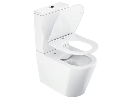 Biała wolnostojący  KOMPAKT wc Ravak Elegant RimOff z deską soft Close z dwudzielnym spłukiwaniem 3/6 l.