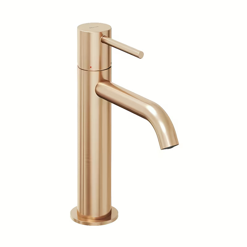Stojąca bateria umywalkowa Ravak Espirit w wykończeniu Rose Gold Brushed z ukrytym perlatorem