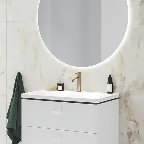 Stojąca bateria umywalkowa Ravak Espirit w wykończeniu Rose Gold Brushed z ukrytym perlatorem