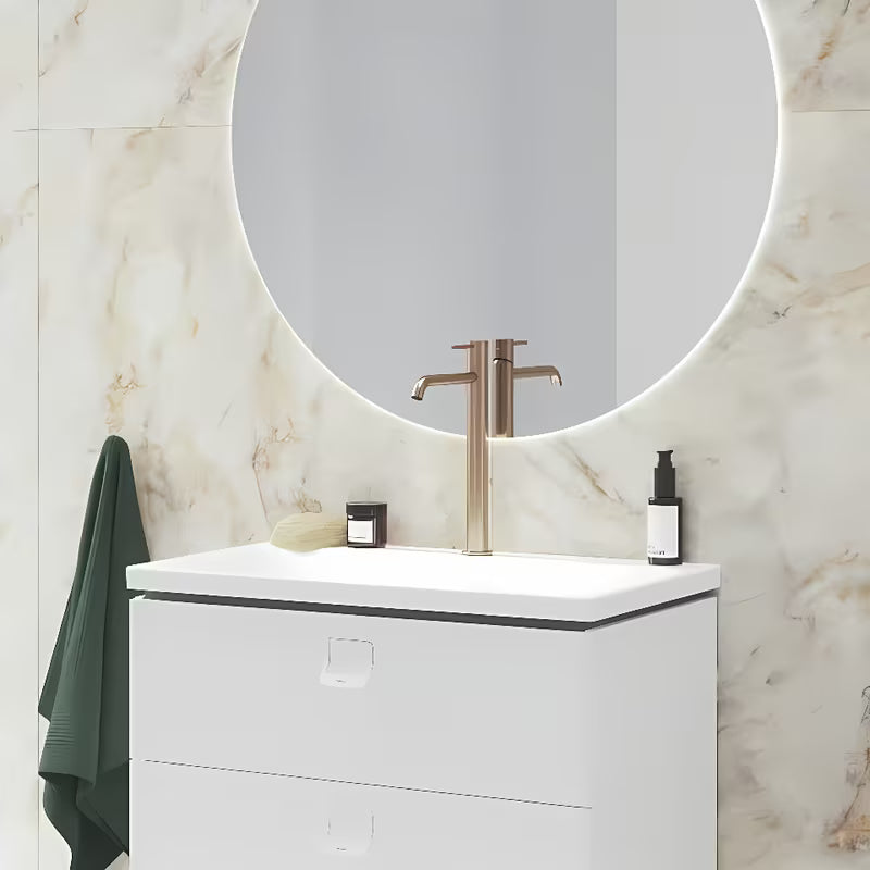 Wysoka bateria umywalkowa stojąca Ravak Espirit w wykończeniu Rose Gold Brushed bez odpływu