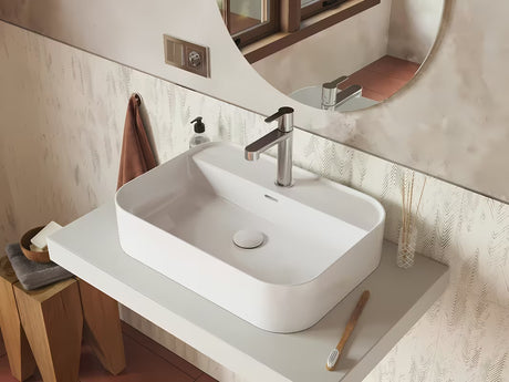 Biały korek umywalkowy odpływ Ravak Flat z ceramiczną zatyczką pro umywalki bez przelewu