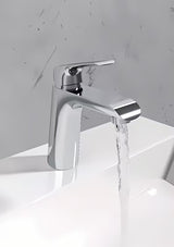 Stojąca bateria umywalkowa Ravak Flat w błyszczącym chromie bez odpływu