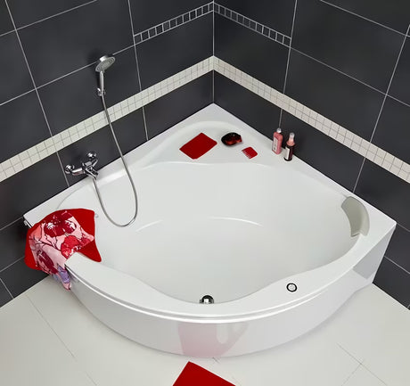 Wanna narożna Ravak Newday 150x150 cm z akrylu lanego ze zintegrowanym siedziskiem