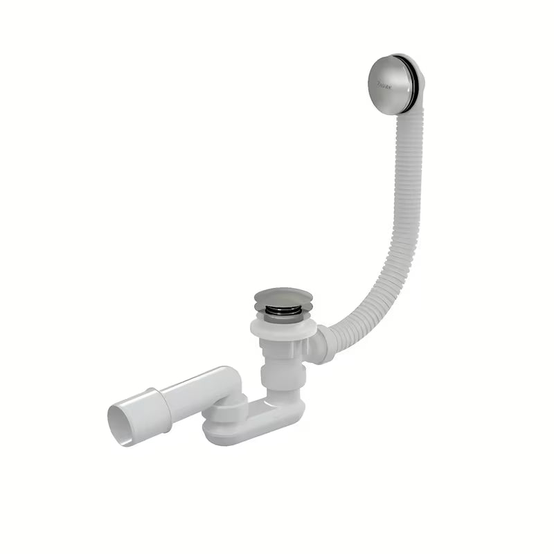 Komplet odpływowy do wanny Ravak z przelewem 570 mm w błyszczącym chromie, ze sterowaniem Click-Clack