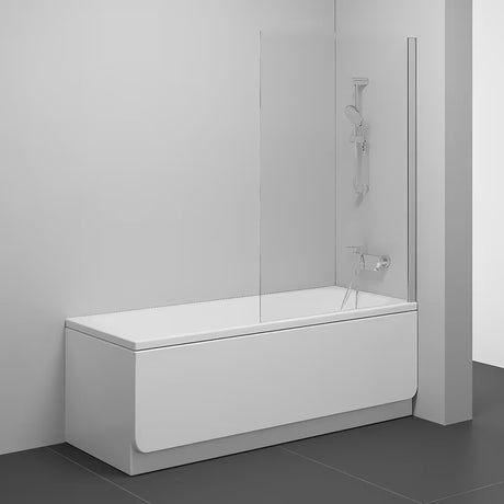 Stała ścianka parawan nawannowy Ravak Pivot 80 cm w wykończeniu satin z przezroczystym szkłem bezpiecznym