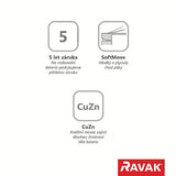 Chromowana stojąca bateria bidetowa Ravak Puri z odpływem z cięgnem i zestawem odpływowym.