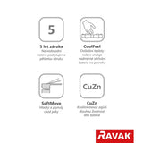 Ścienna bateria prysznicowa Ravak Puri w wykończeniu chrom z technologią CoolFeel