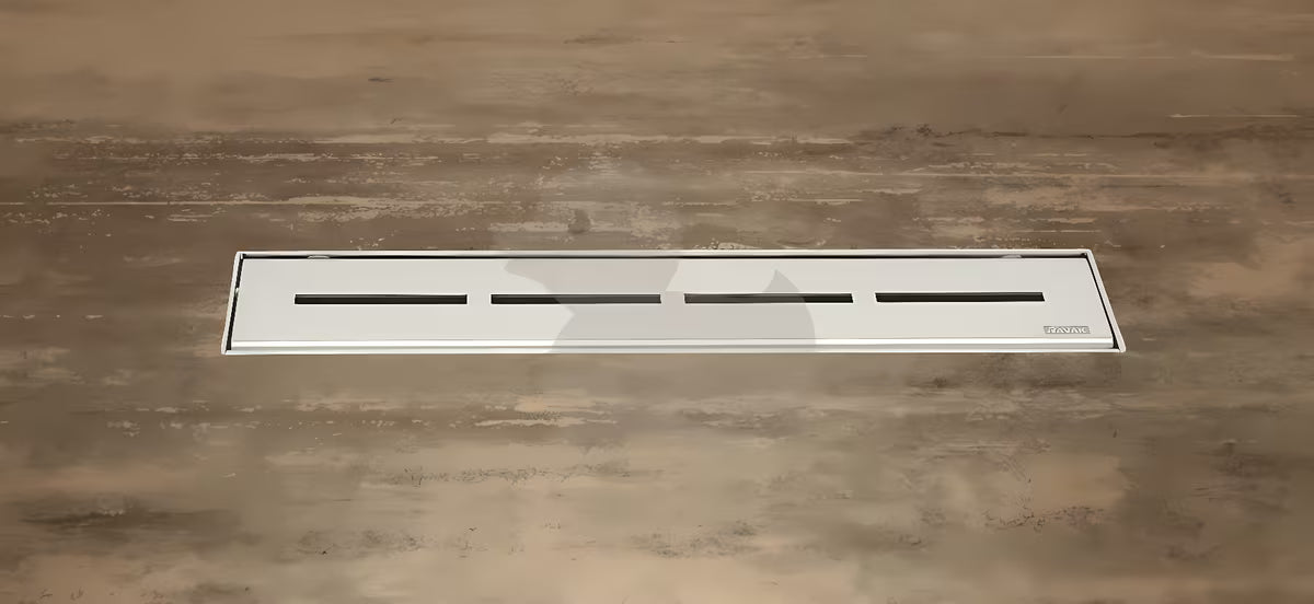 Nierdzewny odpływ liniowy Ravak Runway 95 cm w połysku pro do montażu wolnostojącego