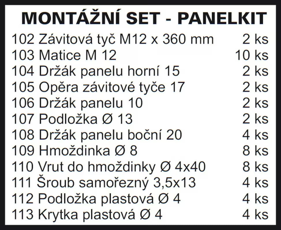 Zestaw montażowy Ravak Panelkit pro zestaw do mocowania panelu osłonowego do brodzika Sabina 90x90.