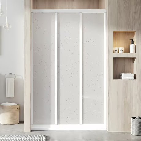Ravak Supernova drzwi prysznicowe 80 cm w kolorze białym, z drzwiami przesuwnymi i nieprzezroczystym wypełnieniem Pearl.