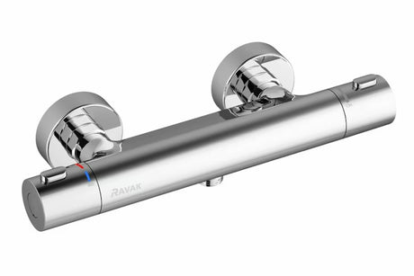 Termostatyczna ścienna bateria prysznicowa Ravak Termo w wykończeniu chrom z technologią CoolFeel.
