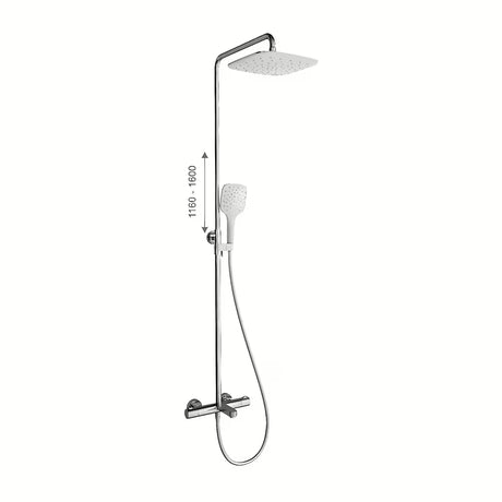Ravak Termo 300 system prysznicowy z baterią termostatyczną i deszczownicą 25 cm w designie Chrome