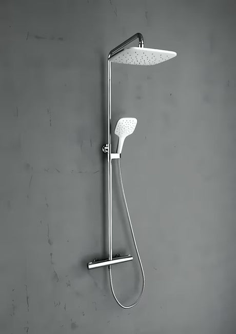 System prysznicowy Ravak Termo 300 z baterią termostatyczną w chromie z deszczownicą 25 cm i słuchawką prysznicową