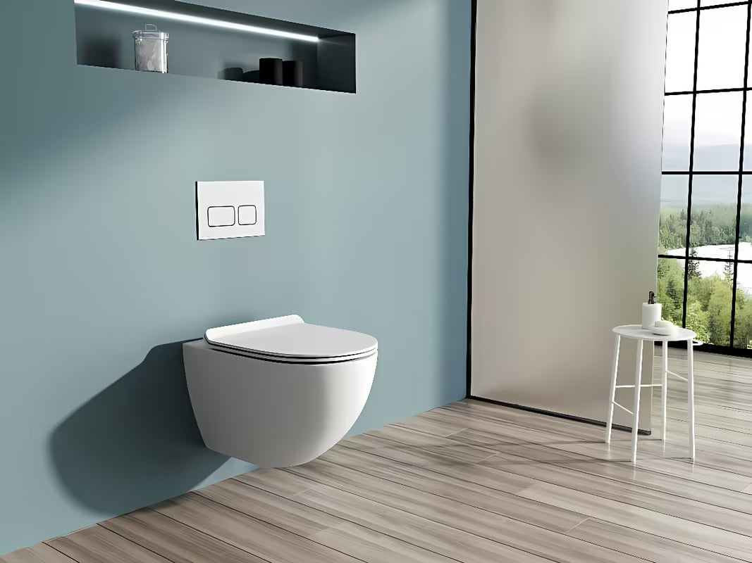 Biała miska WC wisząca Ravak Vita RimOff bez klasycznego kołnierza spłukującego z ukrytym mocowaniem EasyFix.