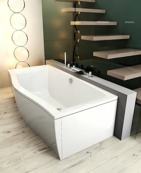 Chromowana bateria wannowa bateria z kurkami Ravak Chrome z wylewką wodospadową i przełącznikiem pro natrysku