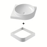 Biała ceramiczna umywalka wpuszczana w blat Ravak Yard 45x45 cm z wpuszczoną półką