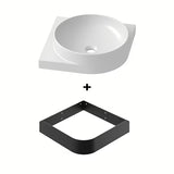 Biała wiszące ceramiczna umywalka Ravak Yard 45x45 cm z obniżoną półką