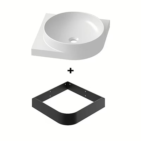 Biała wiszące ceramiczna umywalka Ravak Yard 45x45 cm z obniżoną półką