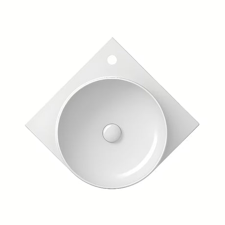 Biała wiszące ceramiczna umywalka Ravak Yard 45x45 cm z obniżoną półką