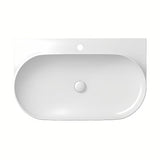 Biała ceramiczna umywalka wpuszczana w blat Ravak Yard z półką w tylnej części