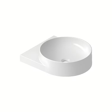 Biała ceramiczna umywalka wisząca Ravak Yard 40 bez przelewu z otworem na baterię stojącą pro.