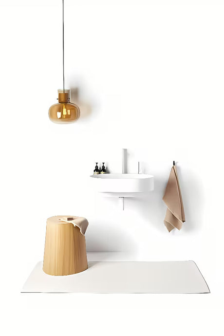 Biała ceramiczna umywalka wisząca Ravak Yard 60 bez przelewu z otworem na baterię stojącą pro.