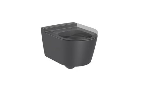 Miska WC Wisząca Roca Inspira w matowym kolorze onyks z bezkołnierzową miską Rimless i ukrytym mocowaniem.
