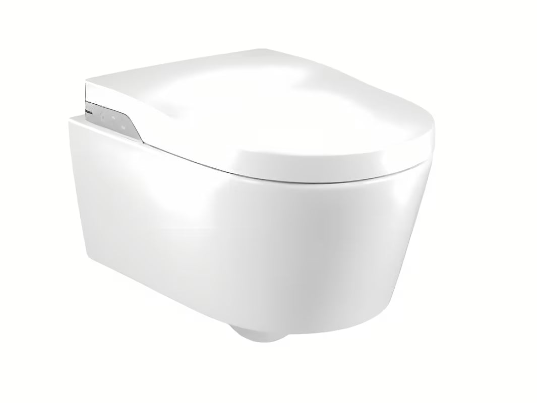 Miska WC Wisząca Roca Inspira In-Wash ze zintegrowanym bidetem, w białym kolorze i w wersji Rimless.