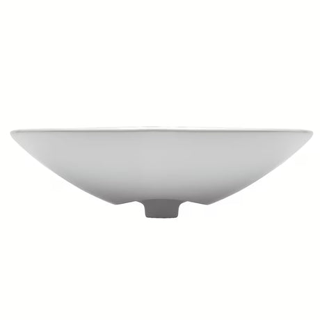 Biała wiszące ceramiczna umywalka Roca Nexo z przelewem i otworem na baterię pośrodku