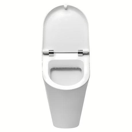 Biały domowy pisuar Roca Nexo z pokrywą soft Close pro ciche i wolne zamykanie.