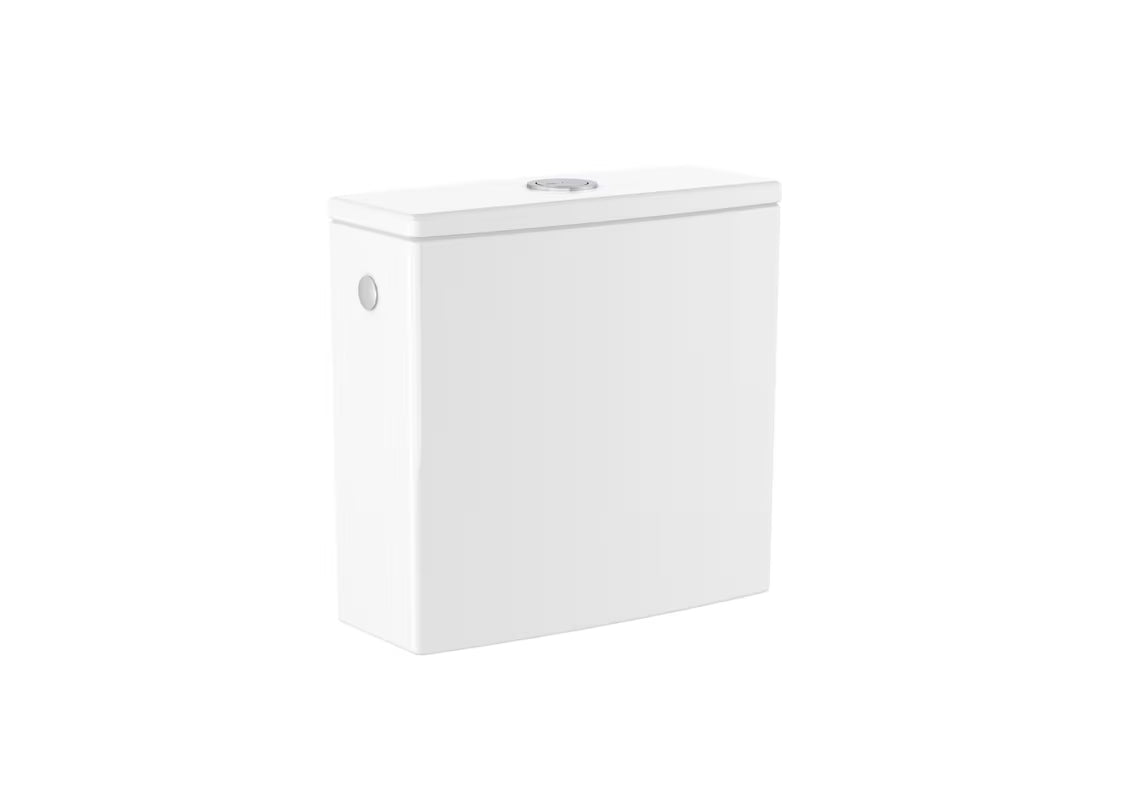 Biała ceramiczna spłuczka MISKA wc Roca Ona z oszczędnym podwójnym spłukiwaniem i bocznym doprowadzeniem wody.