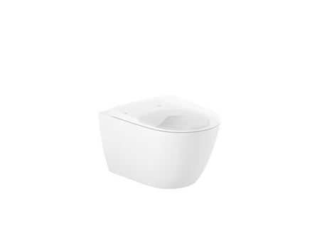 Biały miska WC wisząca Roca Ona bez układu spłukującego z technologią Roca Rimless i ukrytym mocowaniem.
