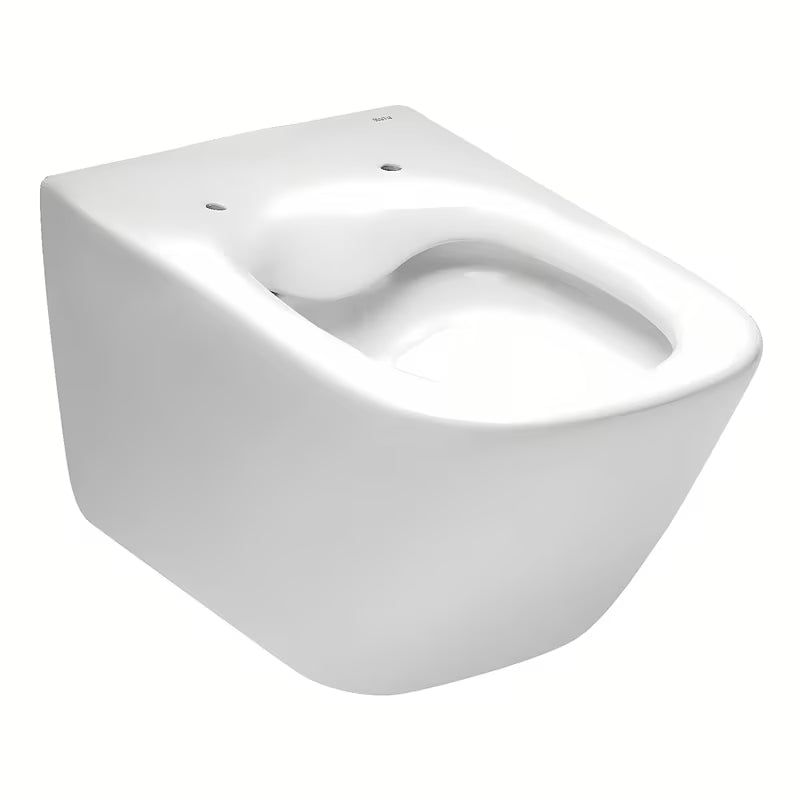Białe miska WC wisząca Roca The Gap w wersji Rimless bez układu spłukującego i o kwadratowym designie