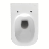 Białe miska WC wisząca Roca The Gap w wersji Rimless bez układu spłukującego i o kwadratowym designie