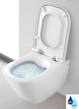 Białe miska WC wisząca Roca The Gap w wersji Rimless bez układu spłukującego i o kwadratowym designie