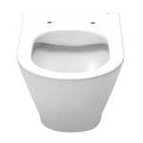 Białe miska WC wisząca Roca The Gap Round z deską soft Close pro z cichym domykaniem