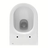 Białe miska WC wisząca Roca The Gap Round z deską soft Close pro z cichym domykaniem