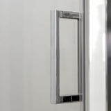 Przesuwne drzwi prysznicowe Roth Ambient Line 140 cm w błyszczącym chromie z przezroczystym szkłem do wnęki.