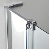 Roth Elegant Neo Line bezramowe drzwi prysznicowe 120 cm w błyszczącym chromie z przezroczystym szkłem