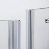Roth Elegant Neo Line bezramowe drzwi prysznicowe 120 cm w błyszczącym chromie z przezroczystym szkłem
