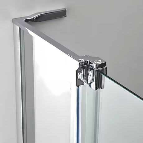 Bezramowe jednoskrzydłowe drzwi prysznicowe Roth Elegant Neo Line 80 cm w błyszczącym chromie z przezroczystym szkłem.