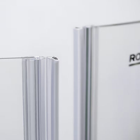 Roth Elegant Neo Line bezramowe drzwi prysznicowe 90 cm w błyszczącym chromie, z przezroczystym szkłem