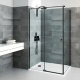 Ścianka boczna do drzwi prysznicowych Roth Elegant Neo Line 80 cm w wykończeniu czarny mat